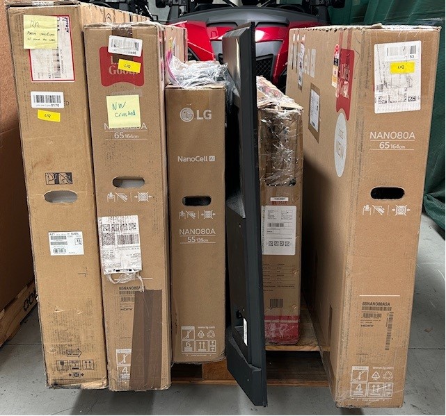 6 x Assorted Smart TVs, Including SONY, LG, Ranging from 50 to 65 Inches. N