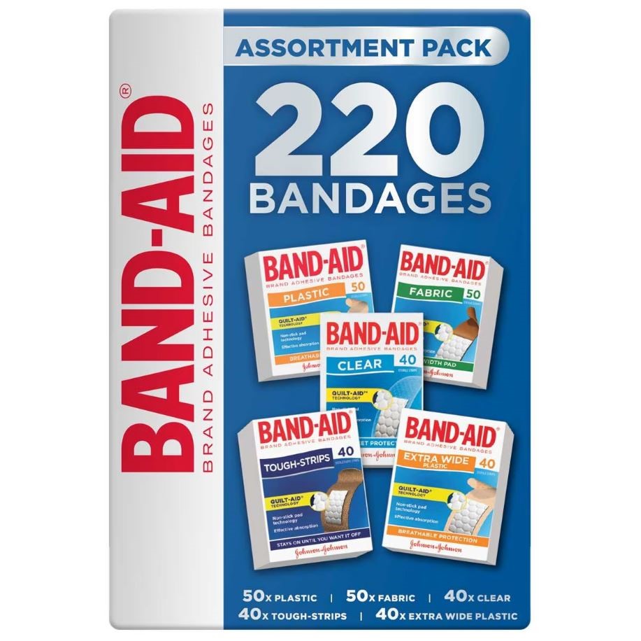 2 x Pack of 220pc BAND-AID Bandages Assortment Pack. N.B: Damaged packaging
