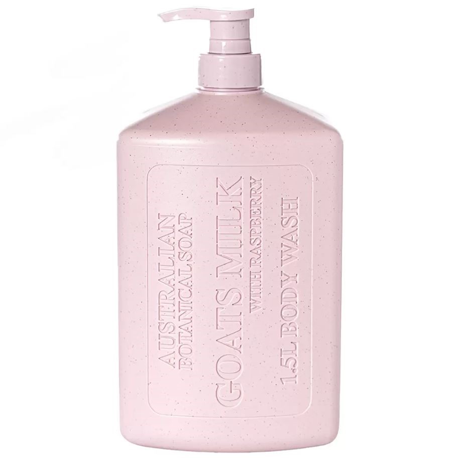 2 x AUSTRALIAN BOTANICAL SOAP Body Wash, Goats Milk w/ Raspberry, 1.5L