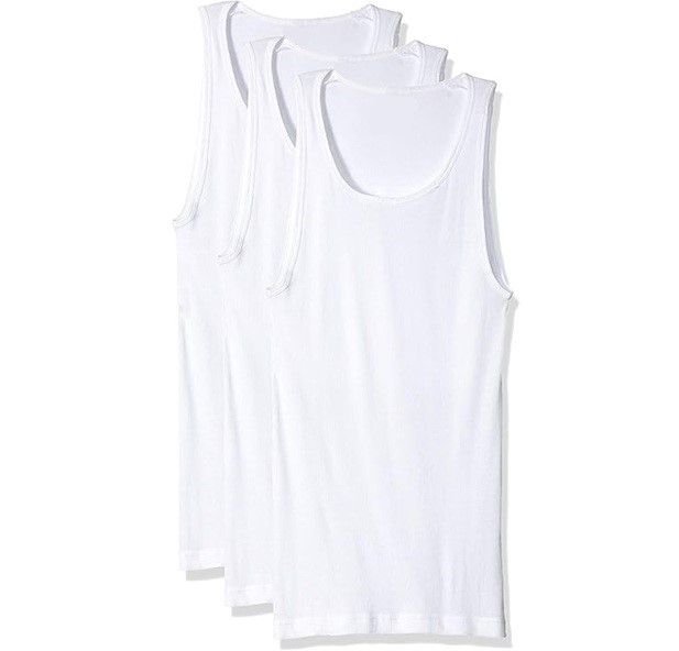 3-Pack NAUTICA Men's Singlets, Size S, 100% Cotton, White. NB: 1x has some
