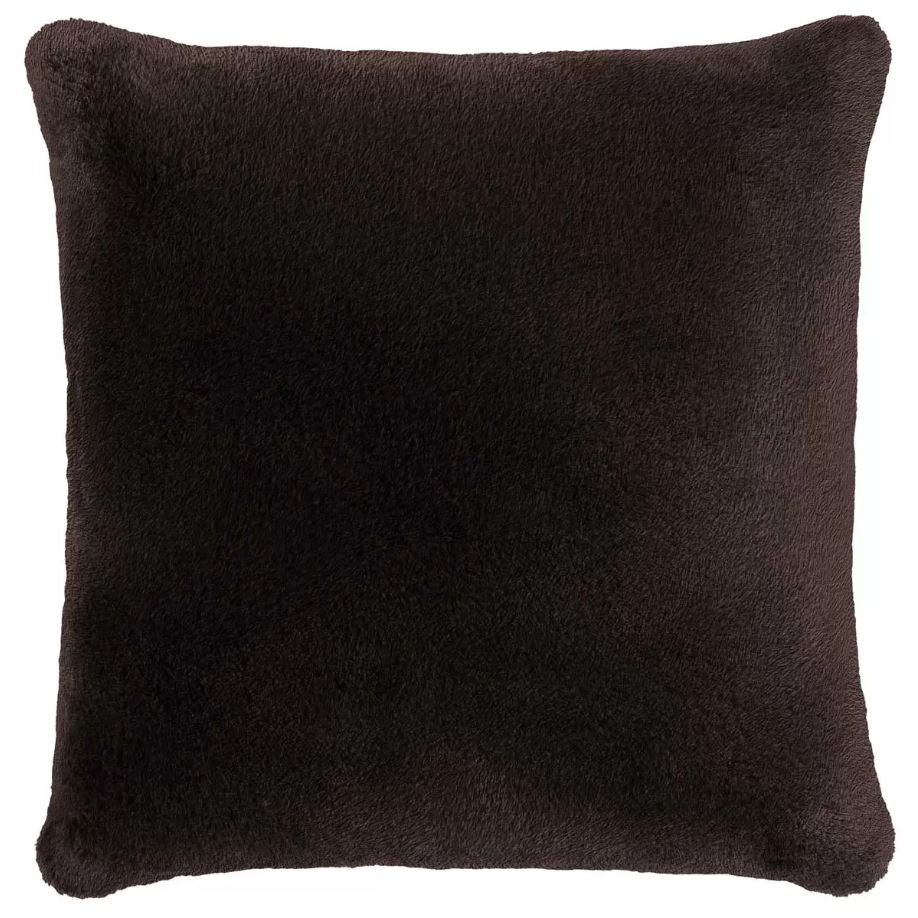 3 x MON CHATEAU Faux Fur Pillow, 50cm x 50cm, Brown.