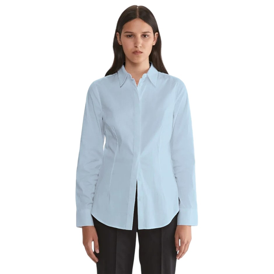 SABA Women's Fitted Shirt, Size 12, 80% Cotton, Light Blue, AG23900. Buyer