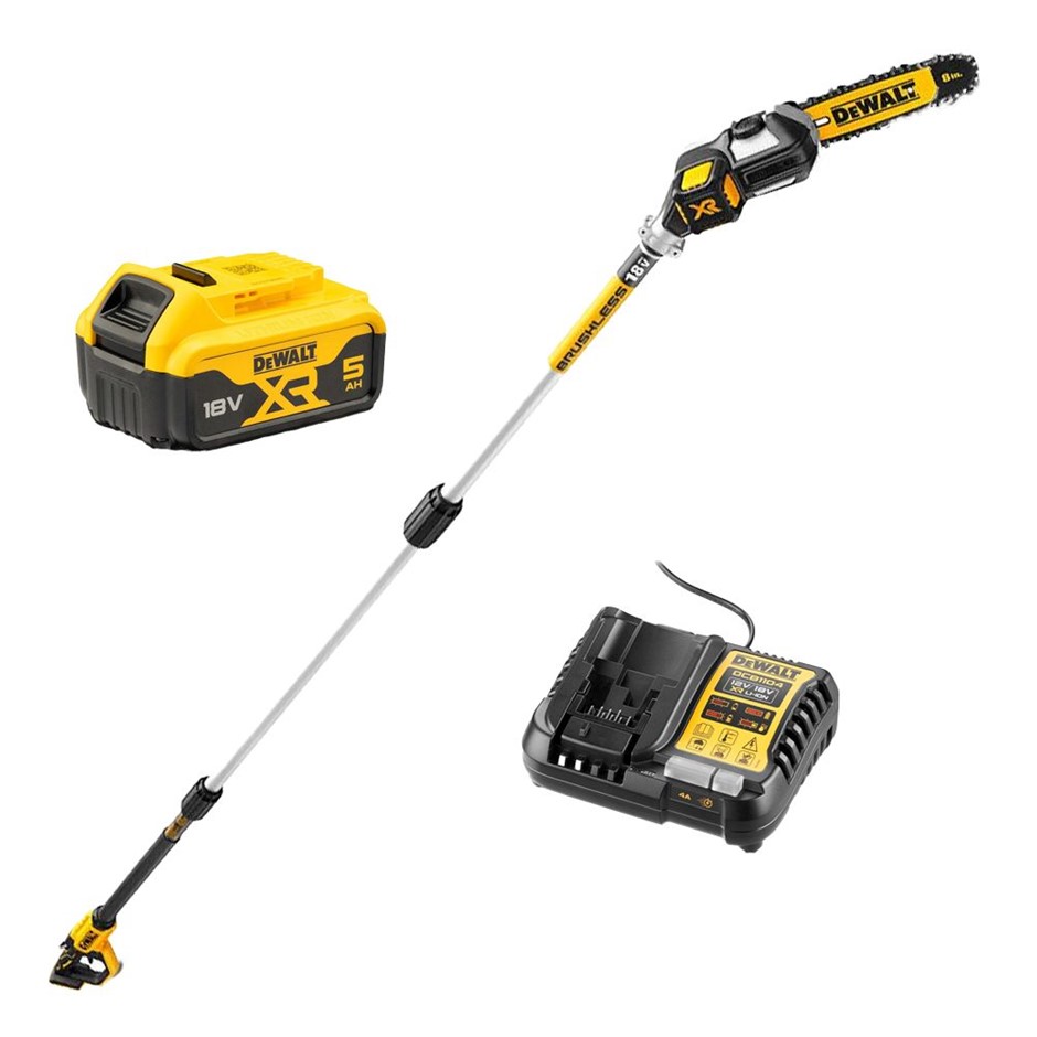 DeWALT 18V XR 5.0Ah Li-ion Cordless Brushless 200mm (7-3/4") Pole Saw Combo