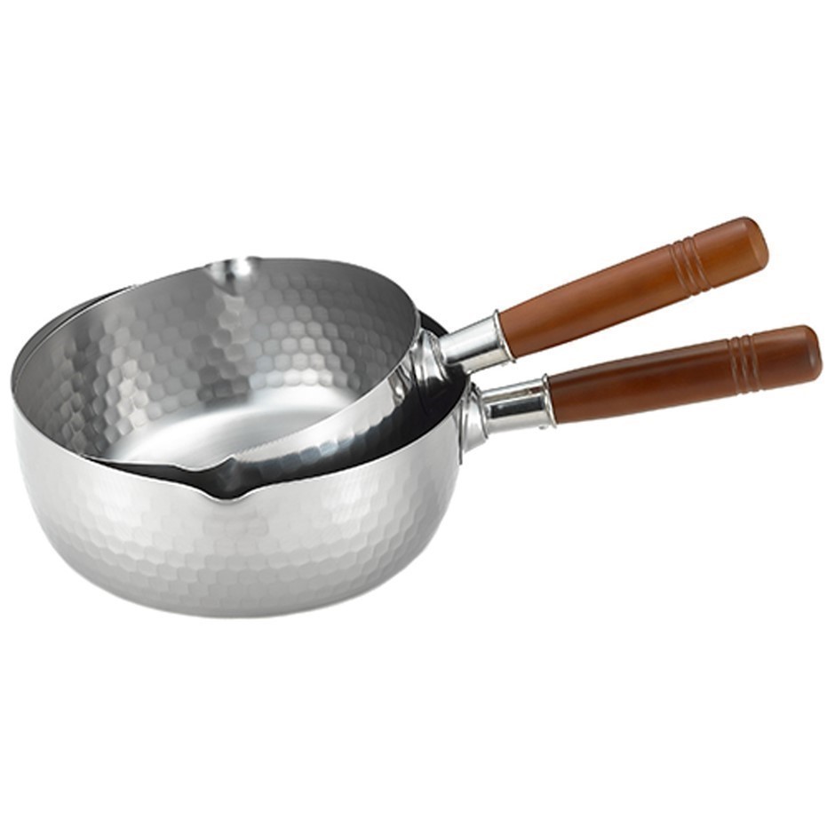 YOSHIKAWA 2pk Stainless Steel Saucepans, 20cm & 22cm. NB: Has been used & n