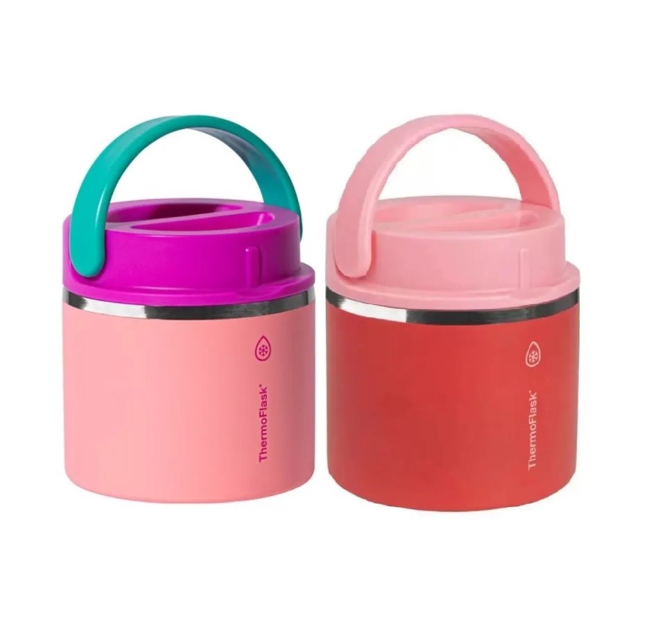 THERMOFLASK Insulated Food Jars, 950ml, Pink & Red.