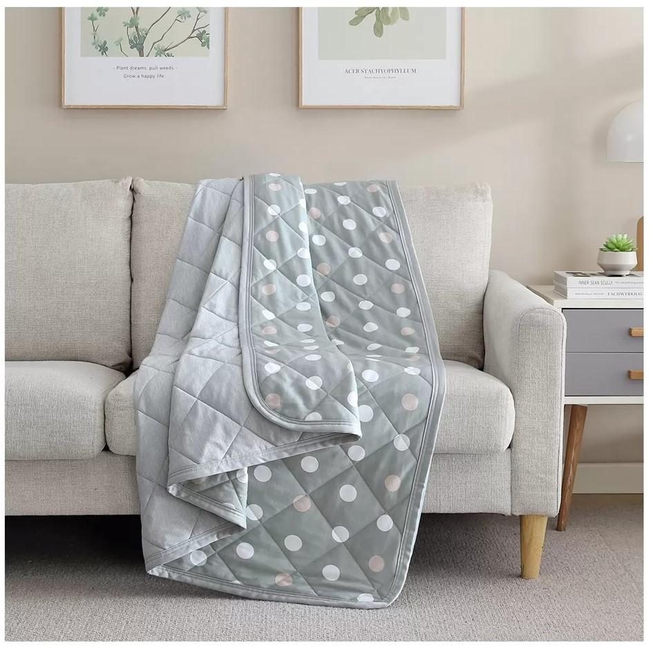 SUTTON PLACE Cooling Throw, Reversible, 60" x 70", Grey.