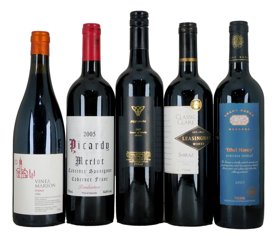 Pack of Assorted Red Wine (5x 750mL), Multi Region.
