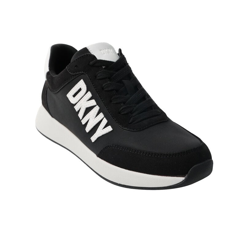 DKNY Women's Onika Lace-Up Sneakers, Size US10, Black/White.