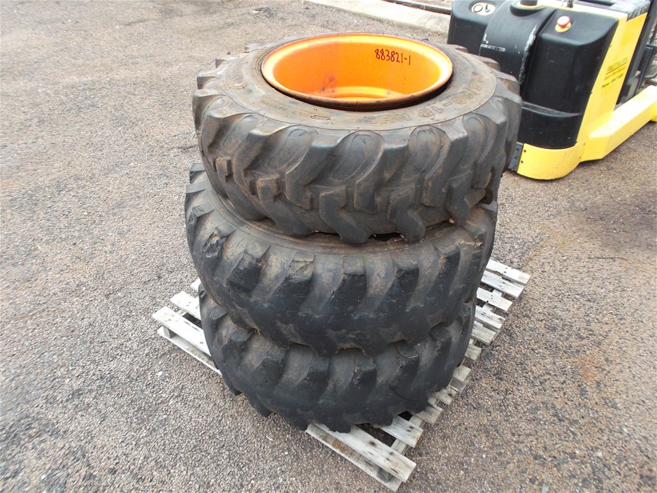 3 x Rims and Tyres (Suited for AUSA 4x4 Forklift) 