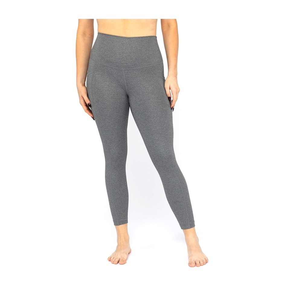 3 x 90DEGREE Women's Leggings, Size L, 75% Nylon, Heather Charcoal. Buyers