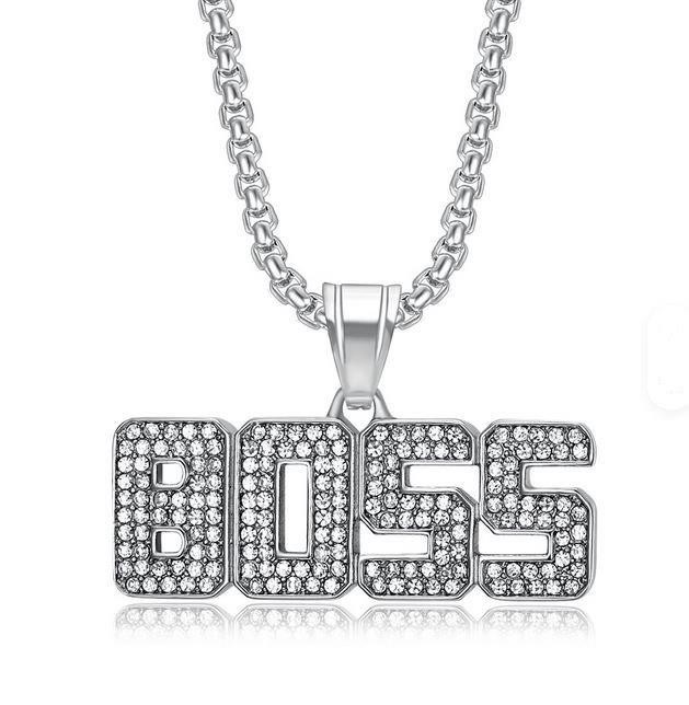 Italy 925 Silver Hip Hop Men's Necklace (Stamps)-Free Chain