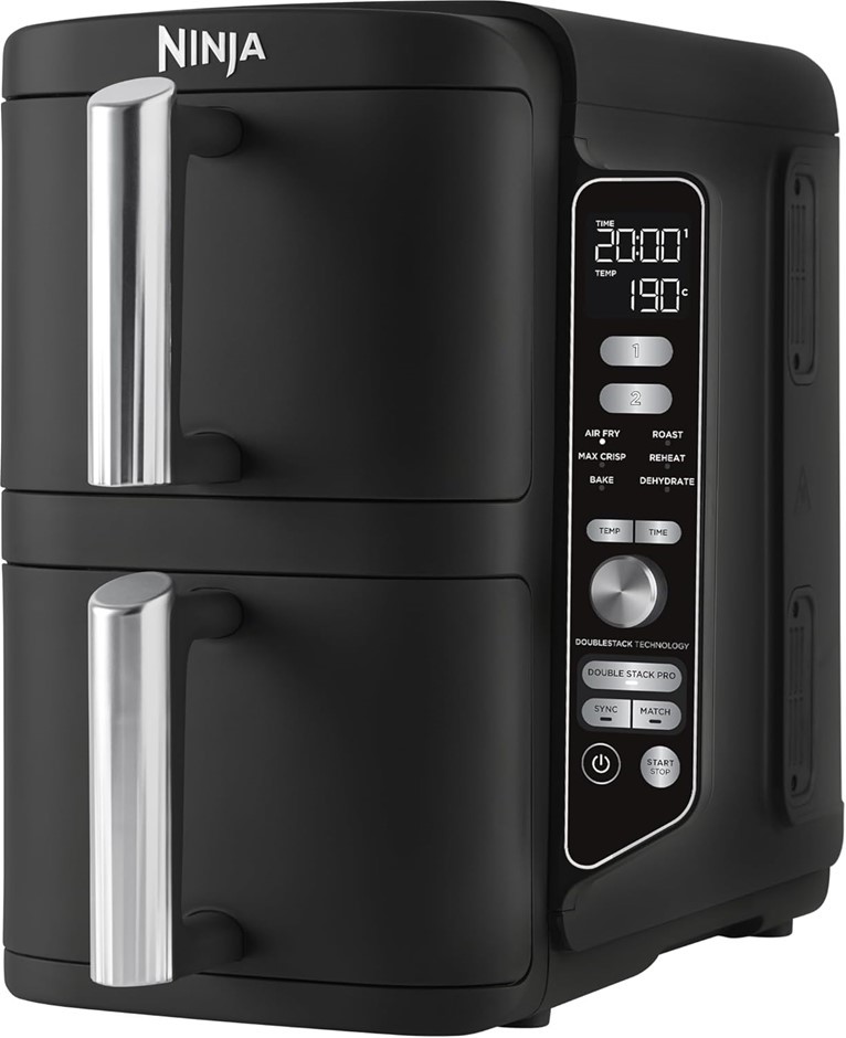 NINJA Stacked Air Fryer, 9.5 Litre Capacity. NB: Minor Use.