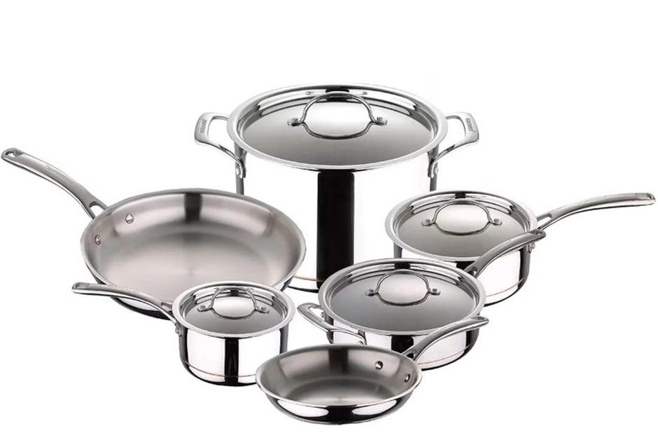 KIRKLAND Signature Stainless Steel Cookware 10 Piece Set