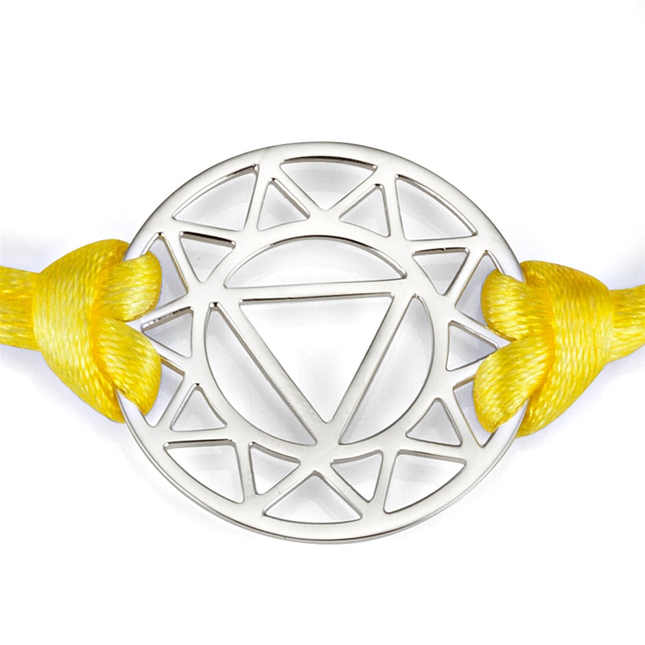 Solid 925 Sterling Silver & Gold Plated Chakra Bracelet - Solar Plexus Chak