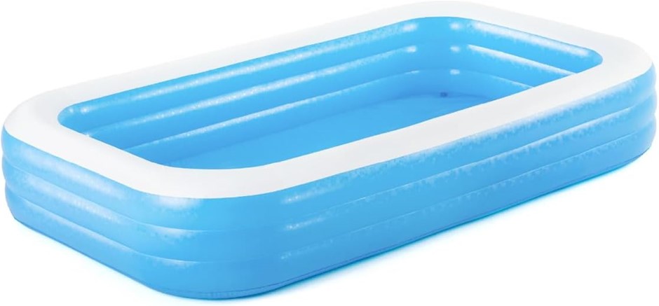 BESTWAY Rectangular Pool, 305 x 183 x 56 cm, Blue. NB: Inflation untested.