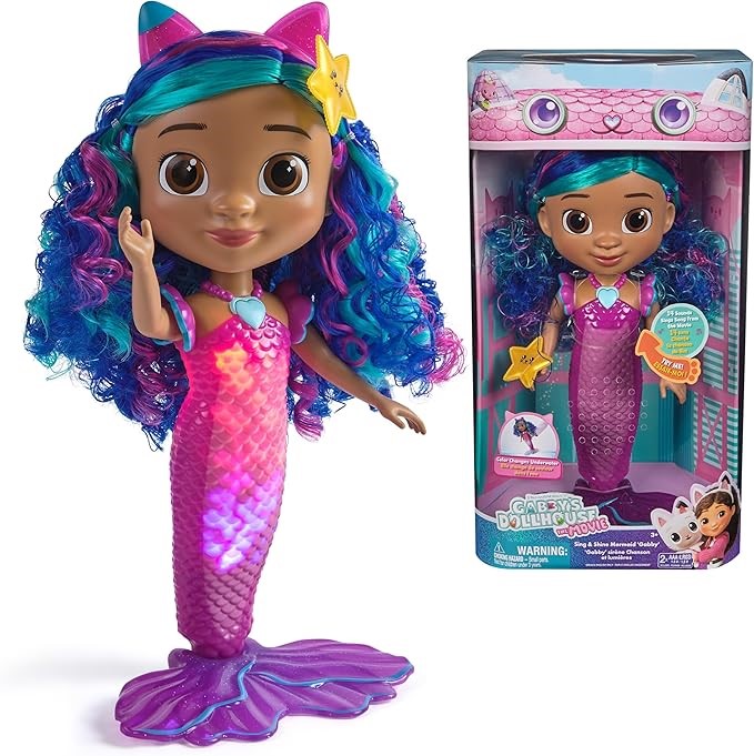 DREAMWORKS GABBY'S DOLLHOUSE: The Movie, Sing & Shine Mermaid Gabby, Waterp