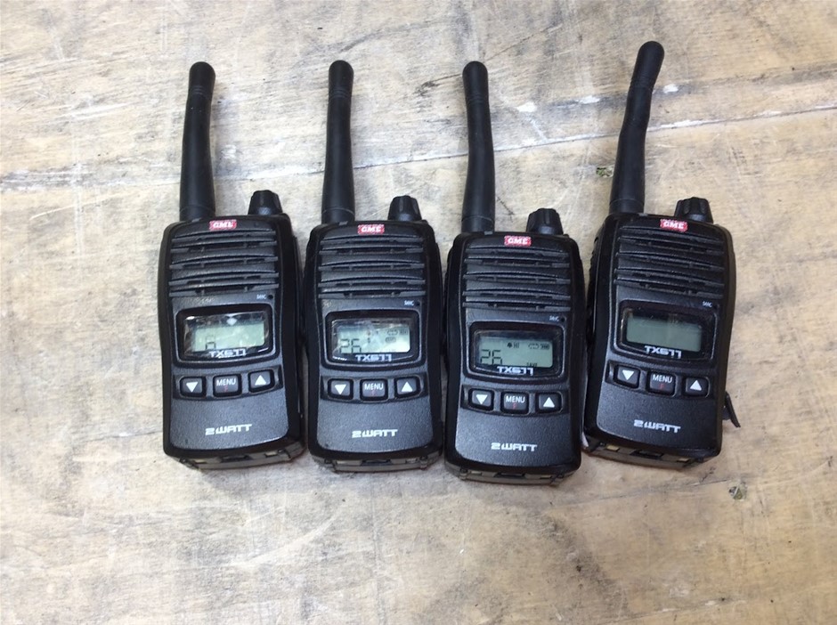 GME TX677 2-Watt UHF Handheld Radio (Lot of 4)