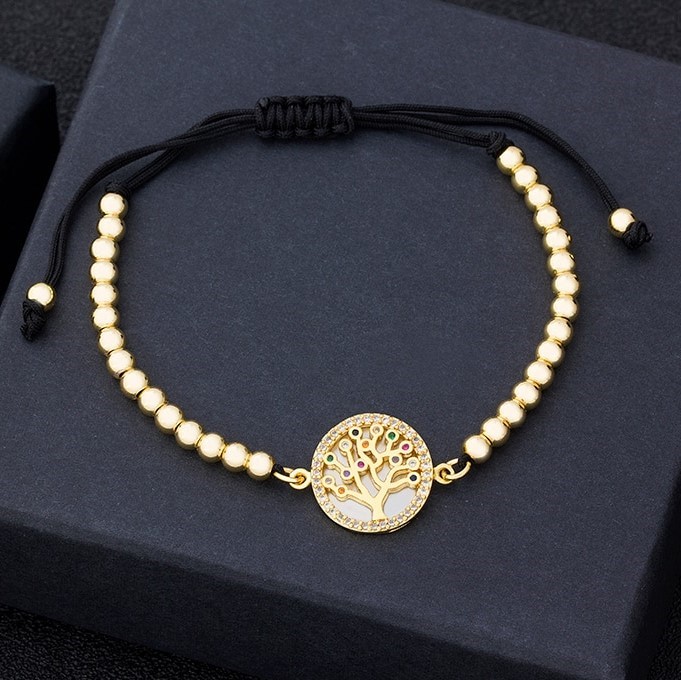 Tree of Life Bead Bracelet - Adjustable Length