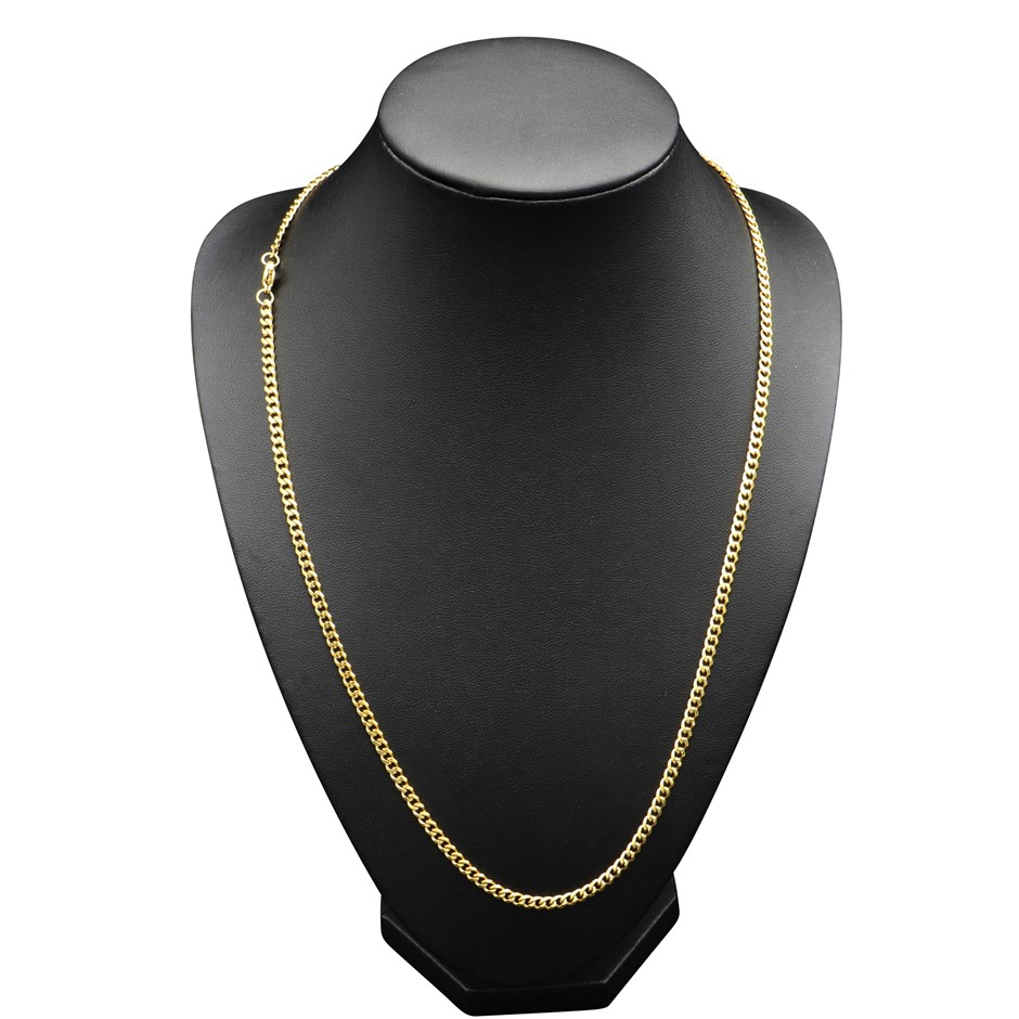 Classic 3mm Stainless Steel Curb Chain Necklace - 60cm (Yellow)