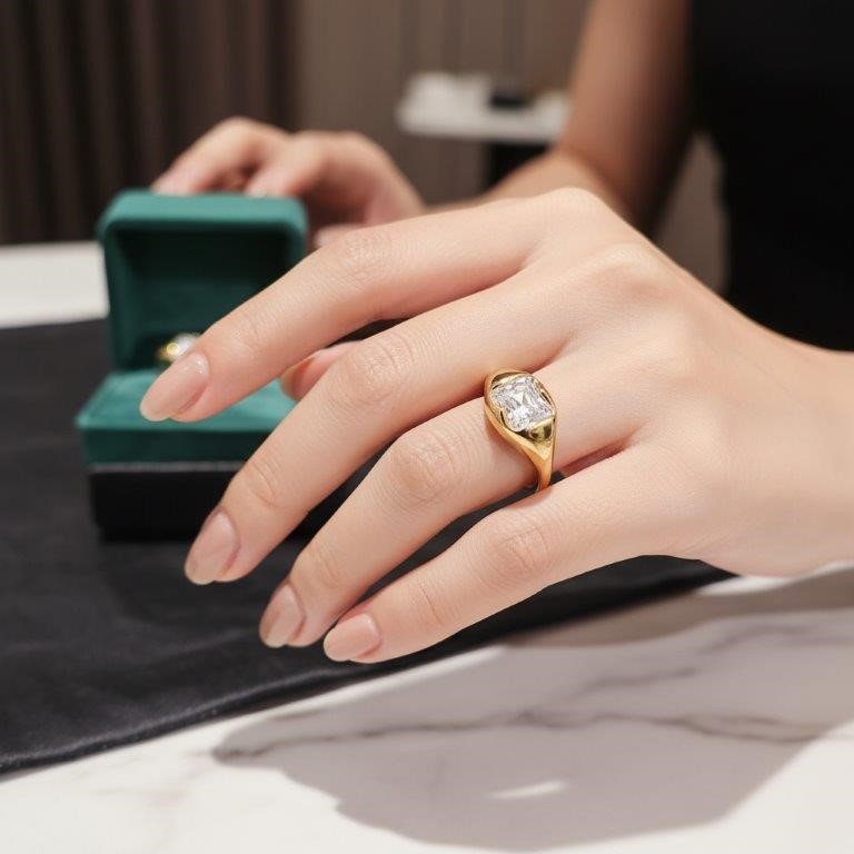 18K/Italy Solid Gold Filled Ring -(stamped 18K/Italy)-Warranty Quality