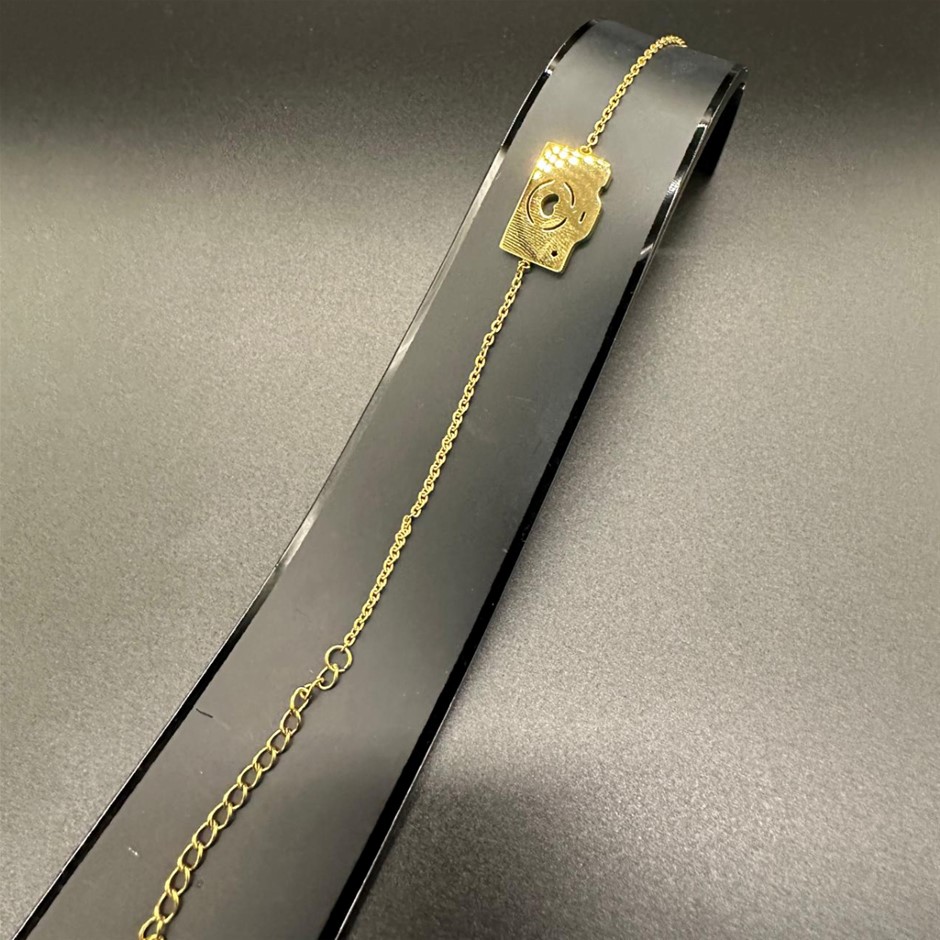 Designer Stainless Steel Bracelet in Gold (adjustable)