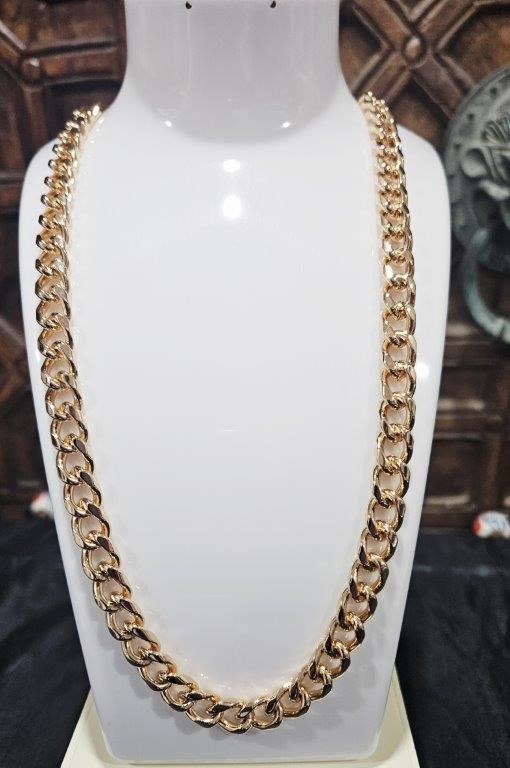 18KGold Filled/Italy Stamped Cuban Chain -60cm
