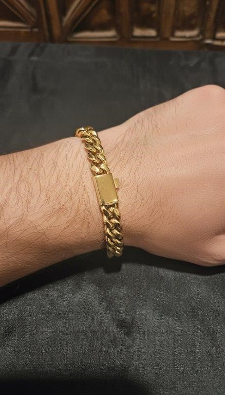 18k Italy Stamped  Yellow Gold Filled Bracelet-Quality Guarantee-22cm