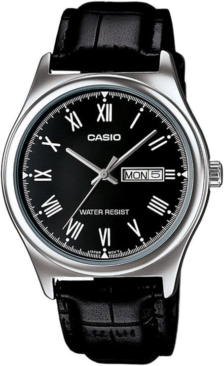 CASIO Men's Analogue Watch, MTPV006L-1B, Black Leather.
