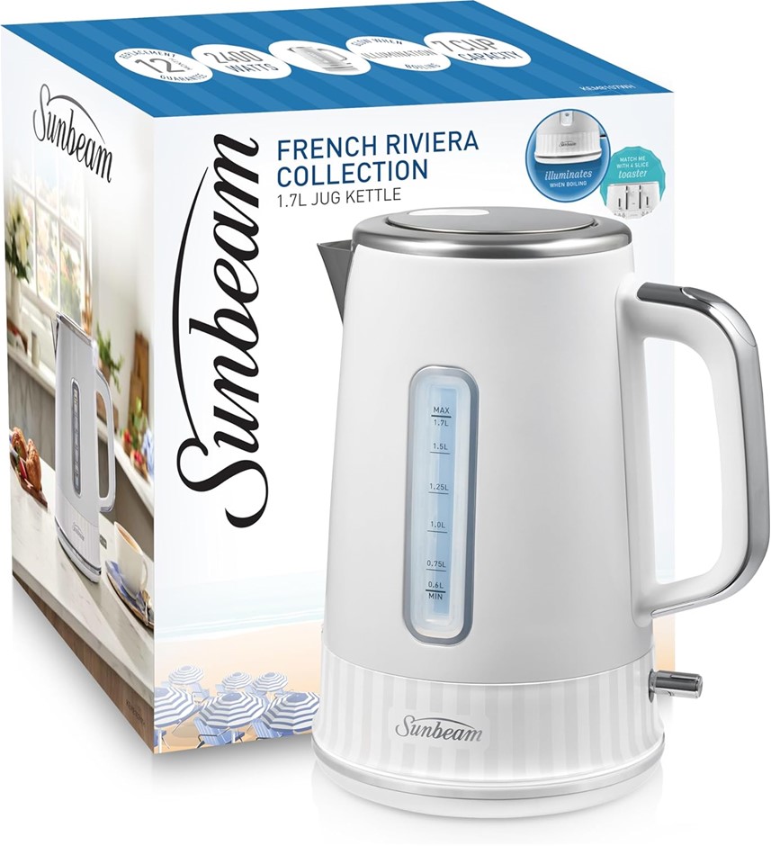 SUNBEAM French Riviera Kettle 1.7 L | Matte Metallic Finish, Rapid Boil
