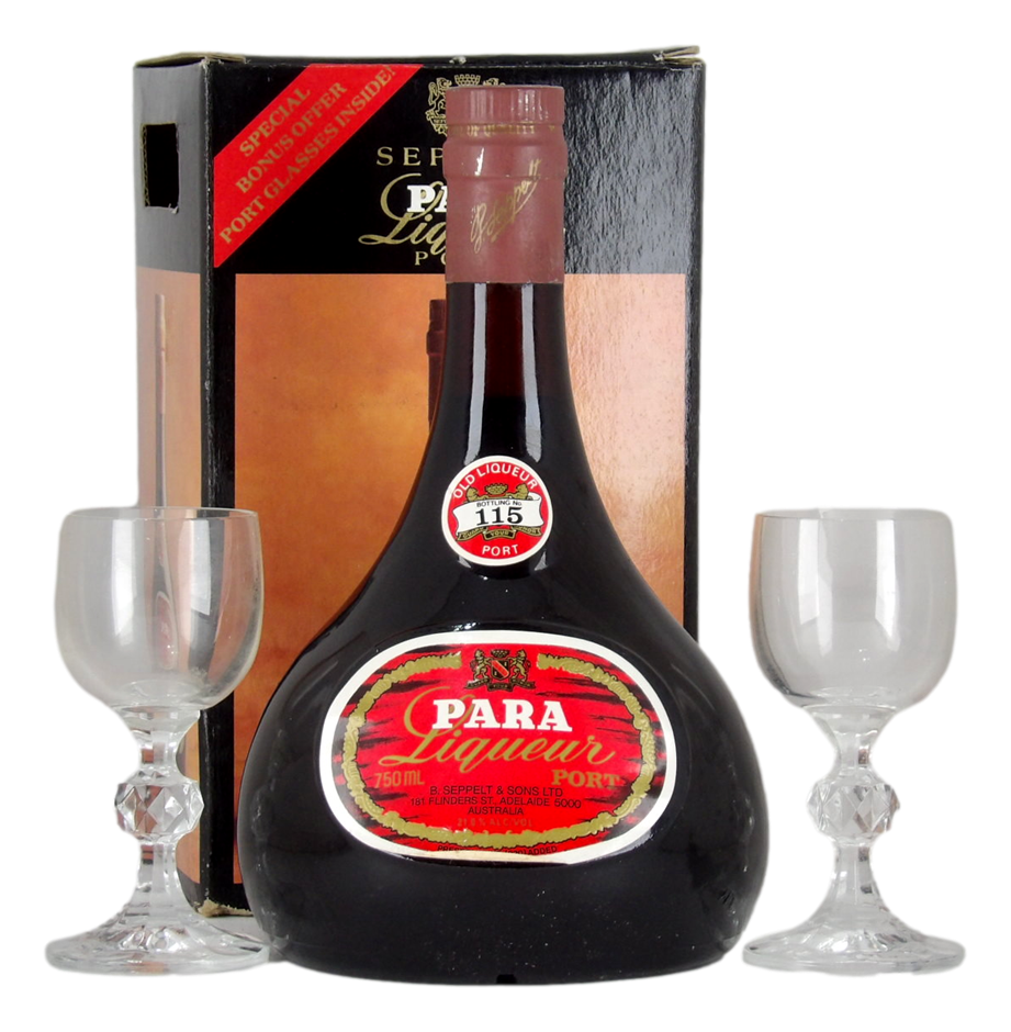 Seppelt Para Liqueur No.115 Port with 2 Port Glasses (1x 750mL), SA.