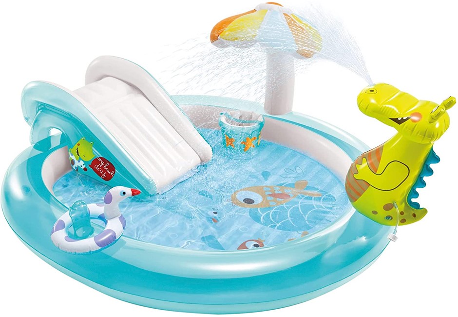 INTEX Gator Play Center Inflatable Kiddie Pool, Dimensions: 2.01m x 1.70m x