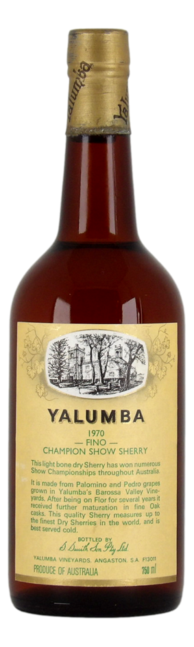 Yalumba Champion Show Fino Sherry 1970 (1x 750mL), Barossa Valley. 5* Prov