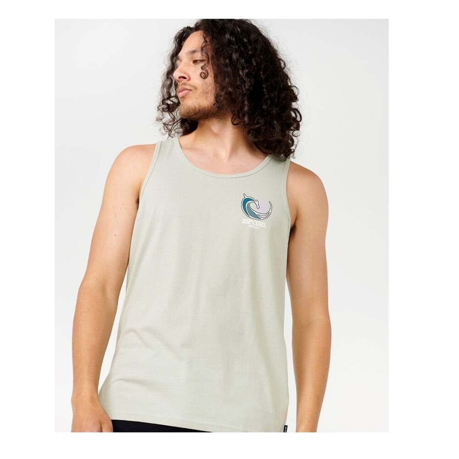 RIP CURL Men's Hazed and Tubed Tank Top - Mint Haze, Size 2XL. RRP: $45.99.