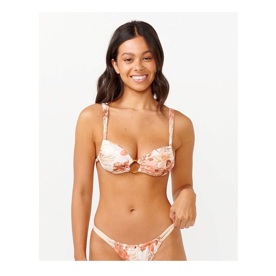 RIP CURL Women's Desert Dreams Bralette Bikini Top - Antique White, Size S.