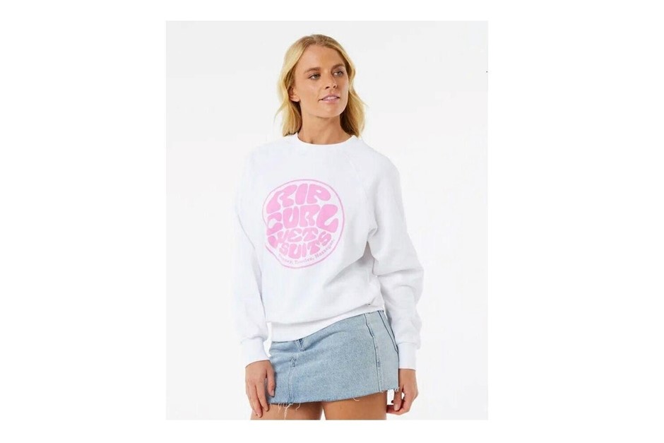 RIP CURL Women's Steph Gilmore Graphic Fleece Crew, Size XS, White (1000).