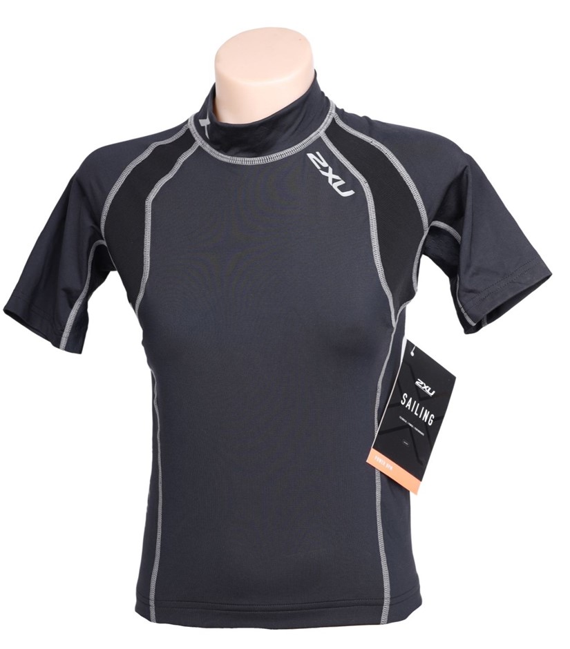 2XU Youth Short Sleeve High Performance Power Top, Size L, Black/Blue.  Buy
