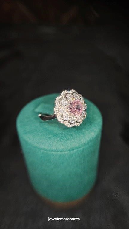 0.5ct Pink stones in 925 Sterling Silver Ring (s925)-Adjustable