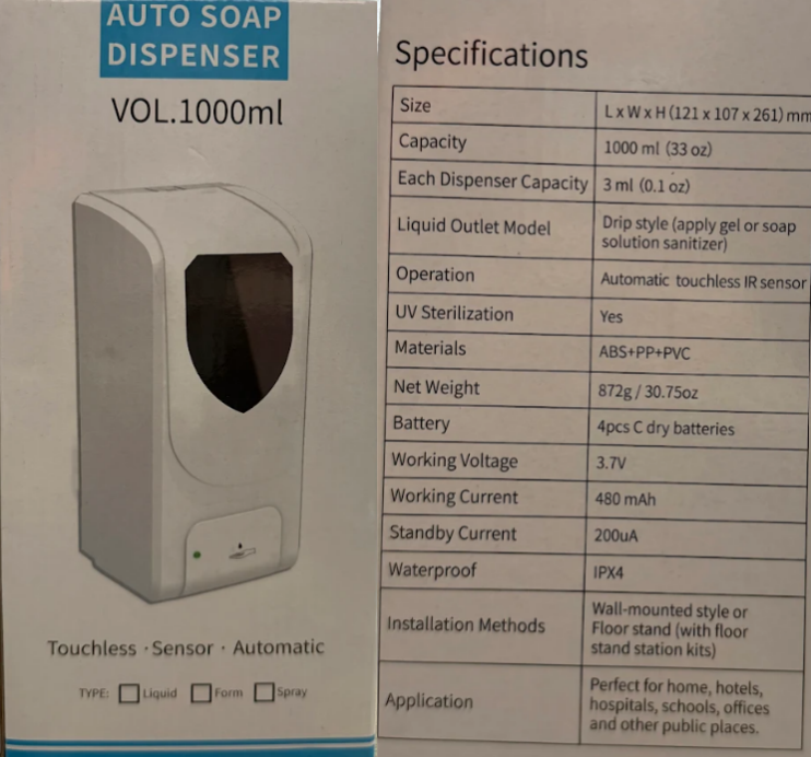 Automatic Soap Dispenser Touchless Liquid Soap Dispenser 1000ML