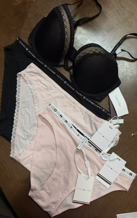 BUNDLE: Calvin Klein Women's Signature Push Up Bra, Black, 32D x Tommy Hilf