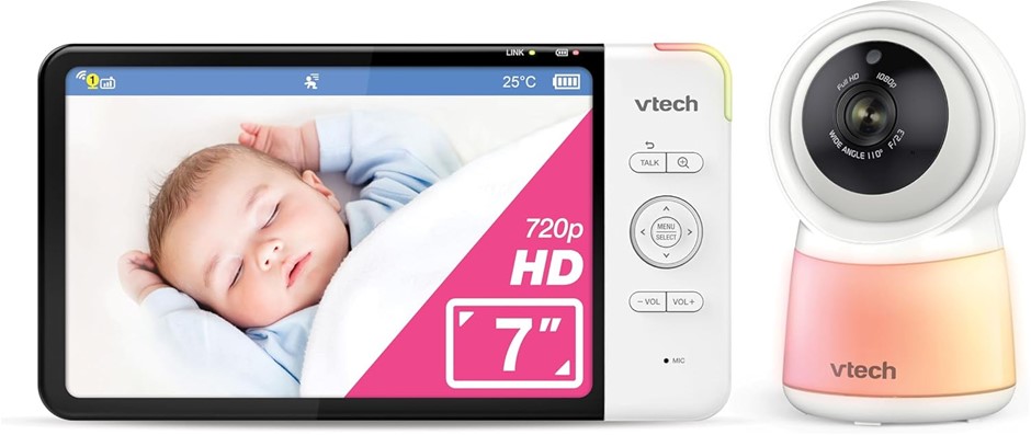 VTech RM7754HD V2 7” Smart HD Video Monitor with Remote Access, White. NB: