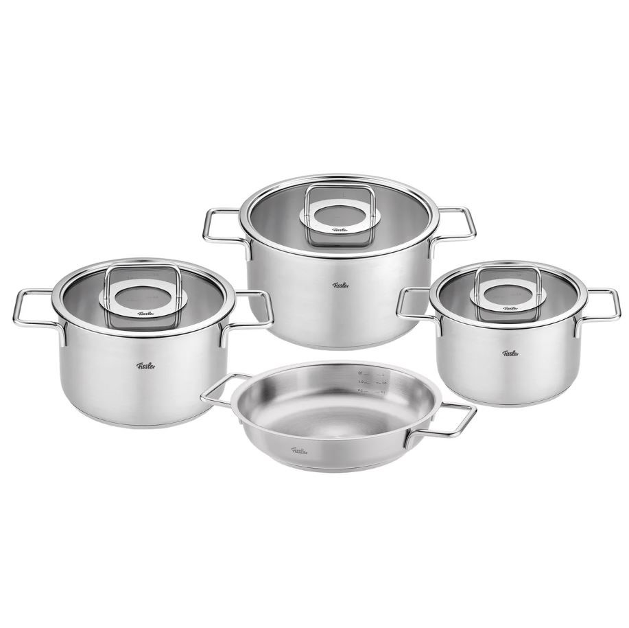 FISSLER Pure Collection Stainless Steel 7-Piece Cookware Set.