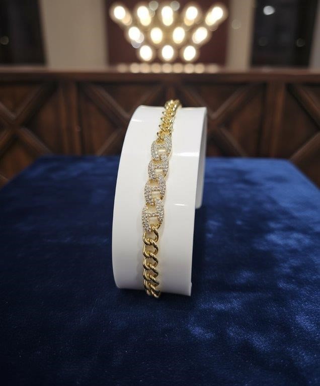 18K/Italy Yellow Gold Filled Bracelet -(stamped 18K/Italy)-Warranty Quality