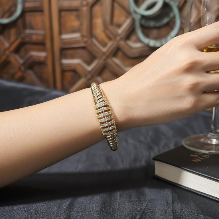 18K/Italy Yellow Gold Filled Bangle -(stamped 18K/Italy)-Warranty Quality