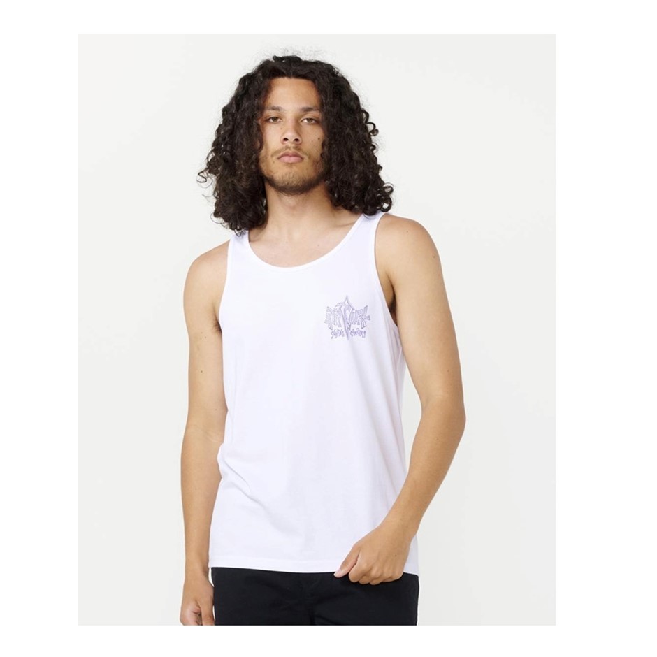 RIP CURL Men's Voodoo Tank Top, Size S, White. RRP: $45.99.