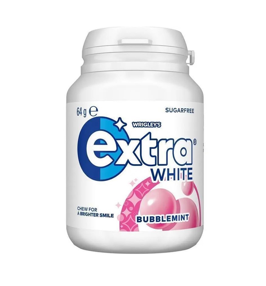 12 x WRIGLEY'S Extra White Chewing Gum, Bubblegum, 64g.