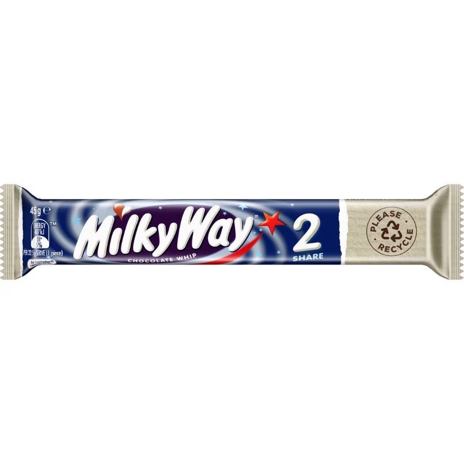 23 x MILKY WAY Whipped Nougat Chocolate Bar, 45g.