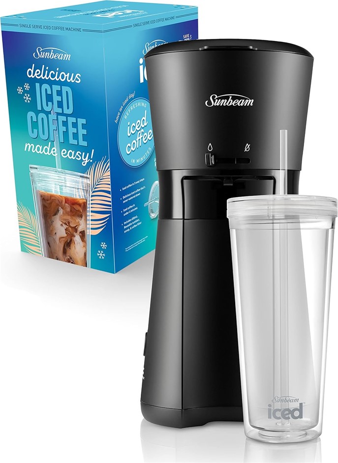 SUNBEAM Iced Coffee Machine, Plus Reusable Tumbler with Straw, Iced Coffee