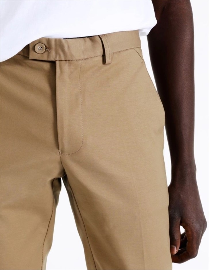 BLAQ Men's Denmark Dress Pant, Size 36/92, Sand. RRP: $89.95. NB: faulty st