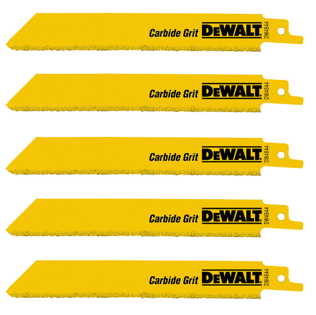 2 Packs of 5 x DeWALT 150mm Carbide Grit Reciprocating Blades.