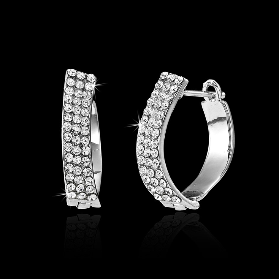 Geometric Huggie Earrings Feat. Crystals by Swarovski® - missing crystal